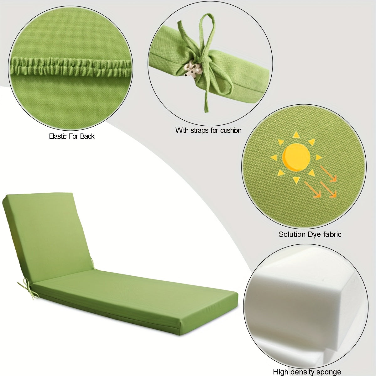 Coussin de chaise longue d'extérieur/intérieur