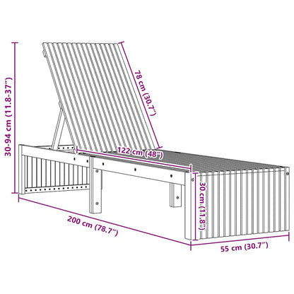 Transat en Bois d'Acacia Massif 200x55x30 cm