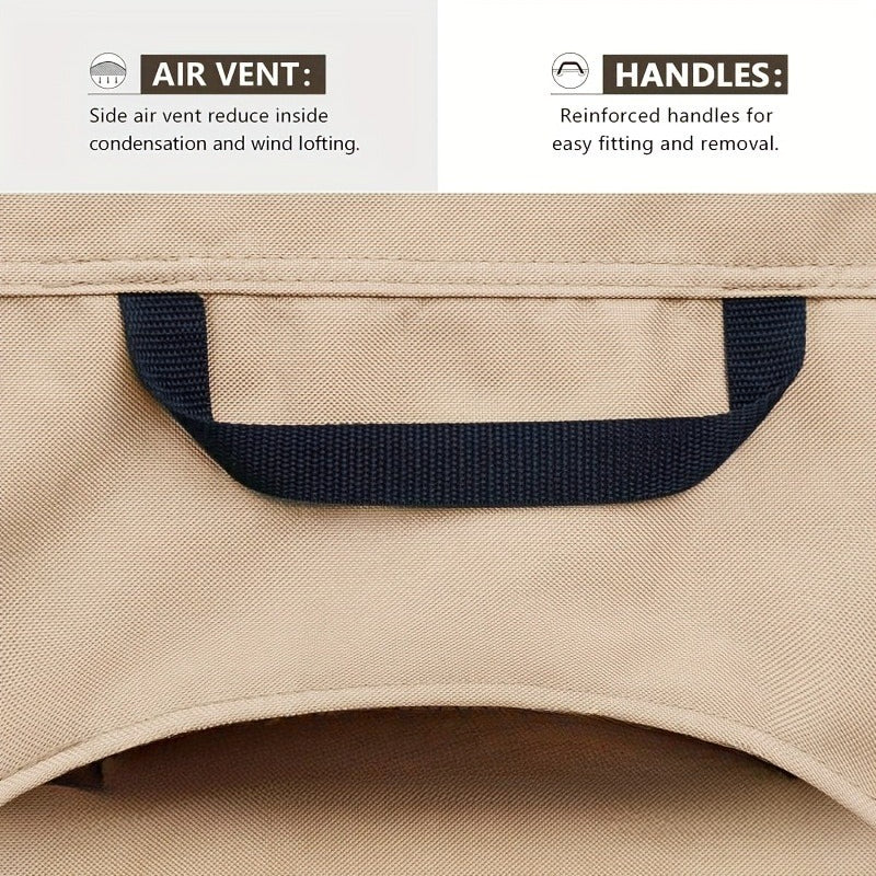 Housse de banc de jardin ultra-résistante 500D - Housse kaki avec cordon de serrage, protection UV, utilisable en toutes saisons, idéale pour la terrasse, le jardin, le bord de la piscine et les chaises de jardin.