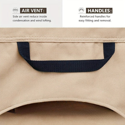 Housse de banc de jardin ultra-résistante 500D - Housse kaki avec cordon de serrage, protection UV, utilisable en toutes saisons, idéale pour la terrasse, le jardin, le bord de la piscine et les chaises de jardin.