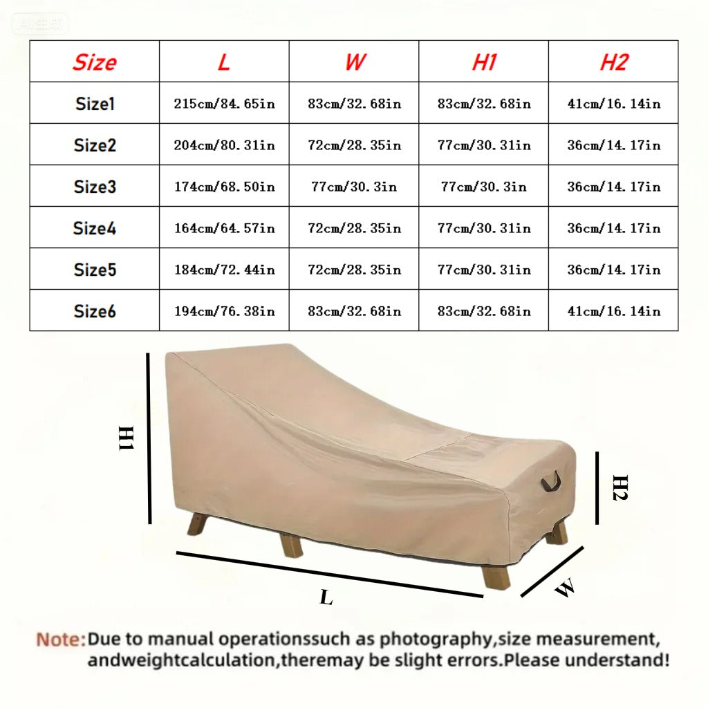 Housse de banc de jardin ultra-résistante 500D - Housse kaki avec cordon de serrage, protection UV, utilisable en toutes saisons, idéale pour la terrasse, le jardin, le bord de la piscine et les chaises de jardin.