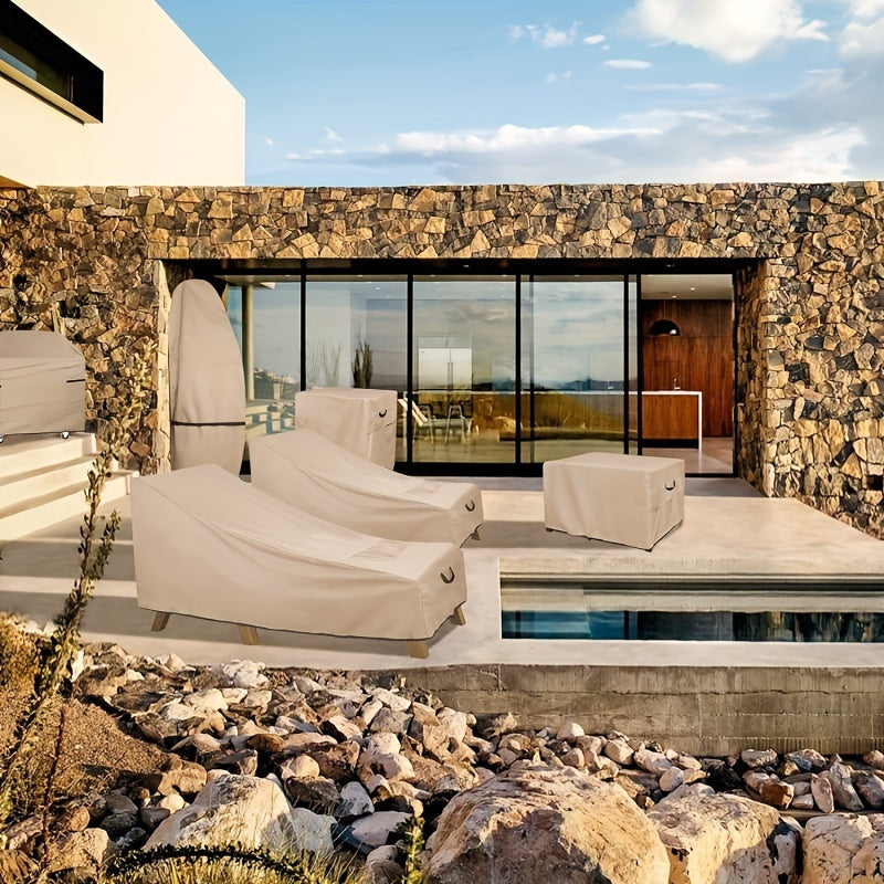 Housse de banc de jardin ultra-résistante 500D - Housse kaki avec cordon de serrage, protection UV, utilisable en toutes saisons, idéale pour la terrasse, le jardin, le bord de la piscine et les chaises de jardin.