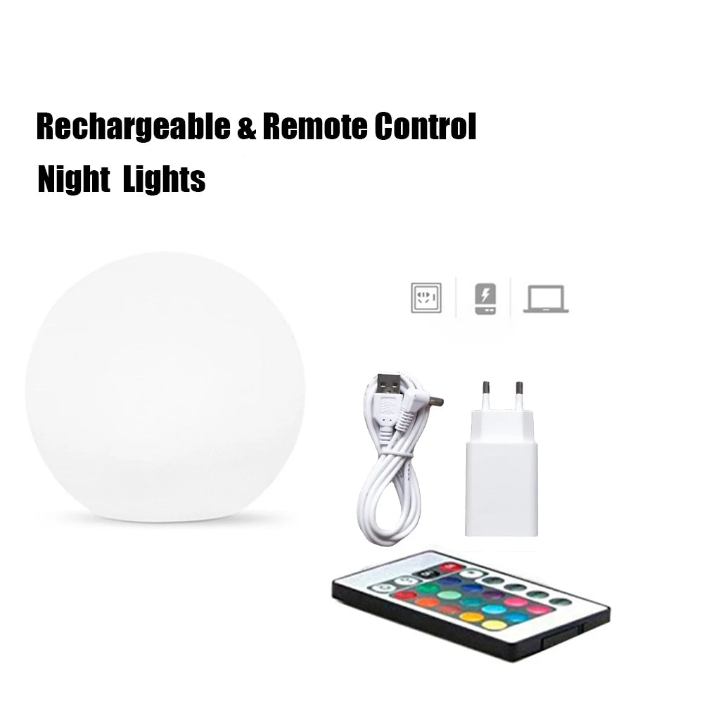 LED étanche boule de jardin lumière RGB lumière sous-marine IP68 extérieur noël fête de mariage pelouse lampes piscine flottant