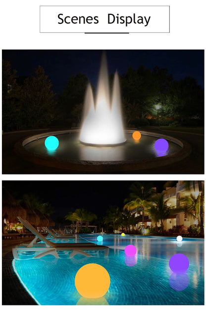 LED étanche boule de jardin lumière RGB lumière sous-marine IP68 extérieur noël fête de mariage pelouse lampes piscine flottant