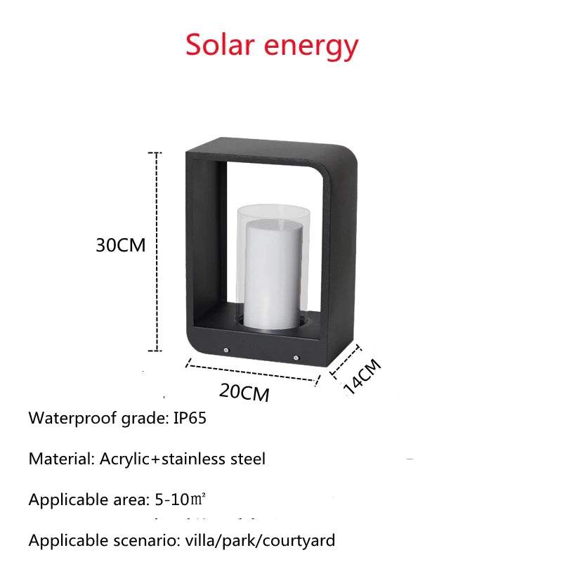 Lampe Extérieur LED  IP65 Solaire autonome et secteur ,  Éclairage de Parc