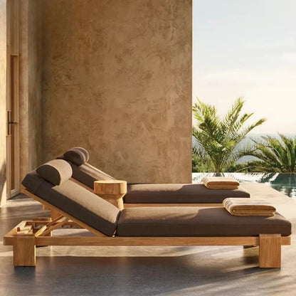 Chaise longue jardin Patio lit de repos en bois de teck chaise longue pour hôtel pour Villa