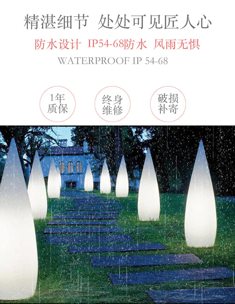 Lampadaire de paysage étanche d'extérieur créatif, centre commercial, hôtel, cour, Villa, parc, décoration d'ambiance, goutte d'eau