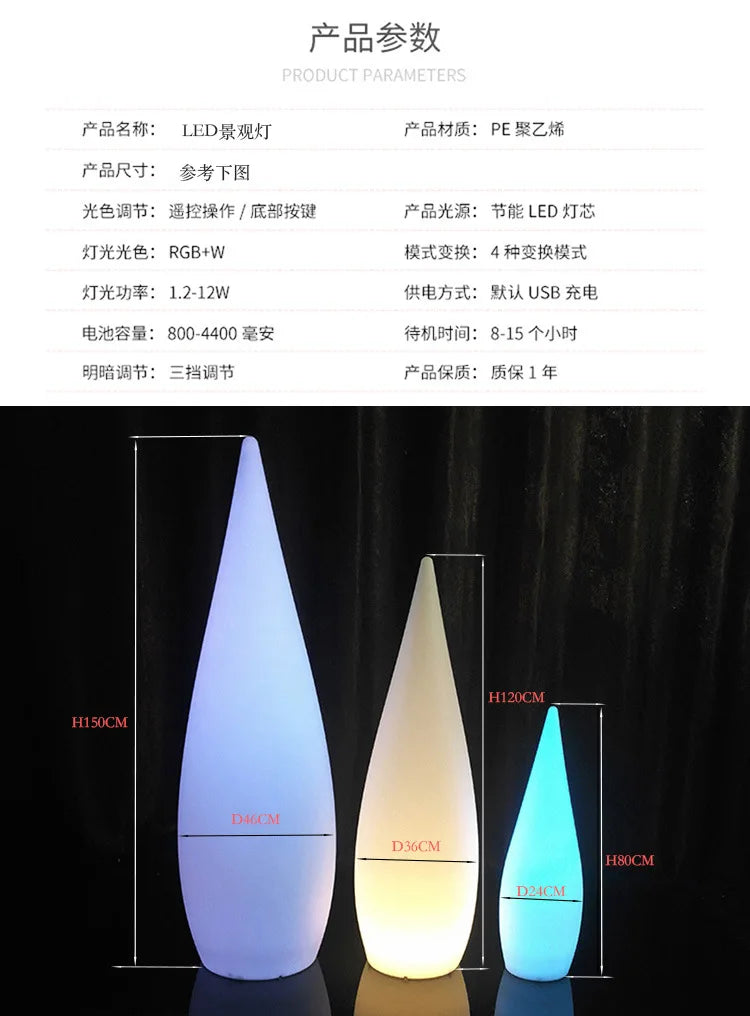 Lampadaire de paysage étanche d'extérieur créatif, centre commercial, hôtel, cour, Villa, parc, décoration d'ambiance, goutte d'eau