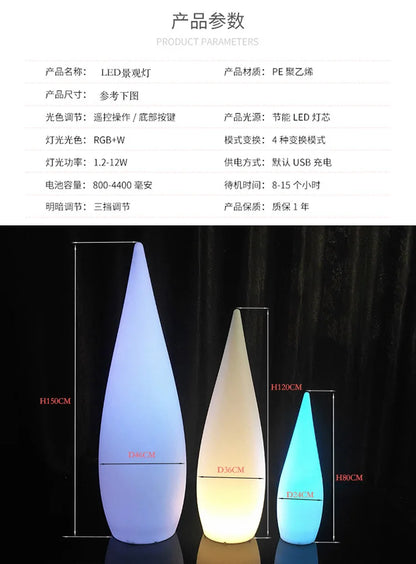 Lampadaire de paysage étanche d'extérieur créatif, centre commercial, hôtel, cour, Villa, parc, décoration d'ambiance, goutte d'eau