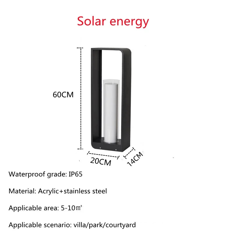 Lampe Extérieur LED  IP65 Solaire autonome et secteur ,  Éclairage de Parc
