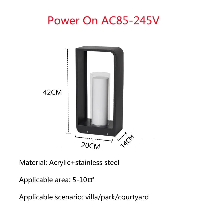 Lampe Extérieur LED  IP65 Solaire autonome et secteur ,  Éclairage de Parc