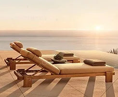 Chaise longue jardin Patio lit de repos en bois de teck chaise longue pour hôtel pour Villa