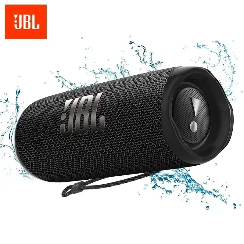 Enceinte Bluetooth sans fil JBL Flip 6 originale, portable et étanche IPX7, pour une utilisation en extérieur. Profitez d'une musique stéréo avec basses profondes et d'un tweeter indépendant.