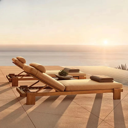 Chaise longue jardin Patio lit de repos en bois de teck chaise longue pour hôtel pour Villa