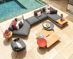 Chaise longue jardin Patio lit de repos en bois de teck chaise longue pour hôtel pour Villa