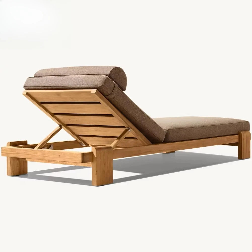 Chaise longue jardin Patio lit de repos en bois de teck chaise longue pour hôtel pour Villa